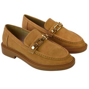 XY London Womens/Ladies Dakoa Chain Detail Loafers / Tan